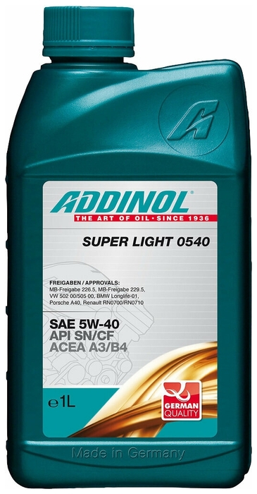 Масло моторное синтетическое Addinol 4014766072719 Super Light 0540 5W-40, 1л