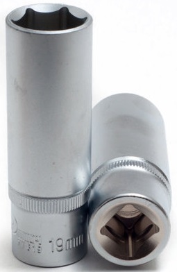 Головка торцевая Сервис Ключ 77819, глубокая, 6-гранная, 19 мм 