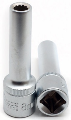 Головка торцевая Сервис Ключ 77908, глубокая, 12-гранная, 8 мм 