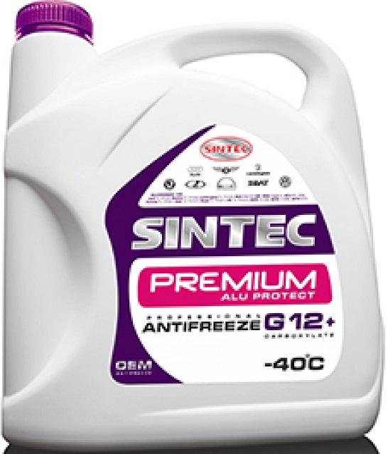 Жидкость охлаждающая Sintec 990450 Premium, красный-фиолетовый, 4.5л