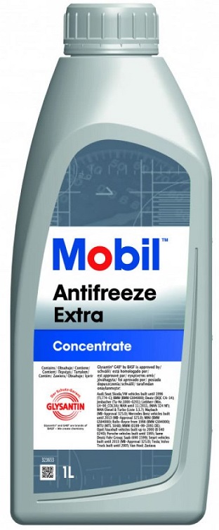 Жидкость охлаждающая Mobil 151157R Antifreeze Extra, сине-зеленый, 1л