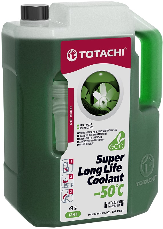 Жидкость охлаждающая Totachi 41705 SUPER LONG LIFE COOLANT Green, зелёная, 5л