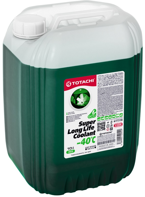 Жидкость охлаждающая Totachi 4589904520549 Super Long Life Coolant -40, зелёная, 10л