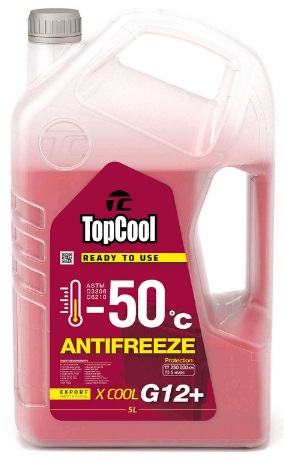 Жидкость охлаждающая TopCool Z0038 Antifreeze Х cool -50, красная, 5л