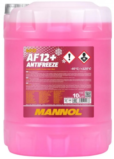 Жидкость охлаждающая Mannol MN4012-10 Longlife Antifreeze AF12+, красная, 10л