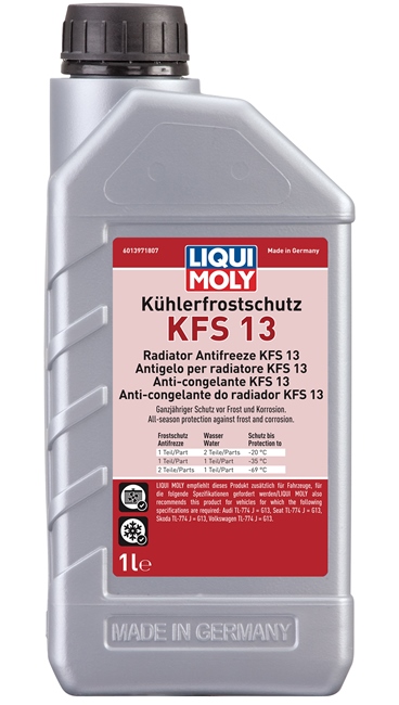Жидкость охлаждающая концентрат Liqui Moly 21139 Kuhlerfrostschutz KFS 13, красная, 1л