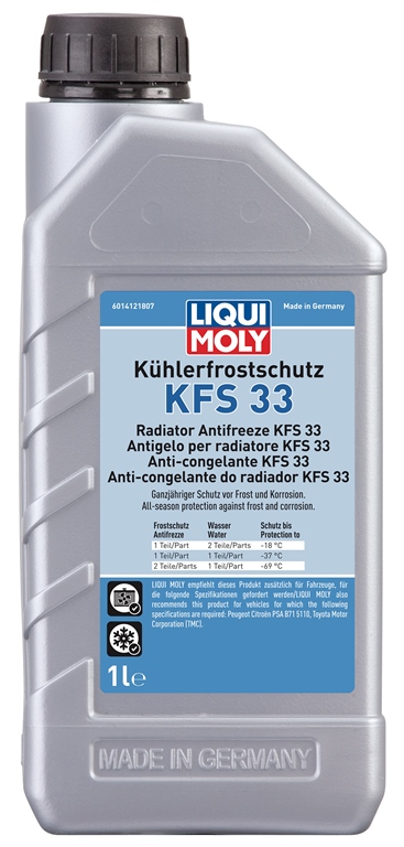 Жидкость охлаждающая концентрат Liqui Moly 21130 Kuhlerfrostschutz KFS 33, сине-зеленый, 1л