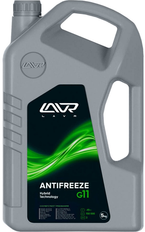 Жидкость охлаждающая LAVR Ln1706 ANTIFREEZE G11, зелёная, 4.5л