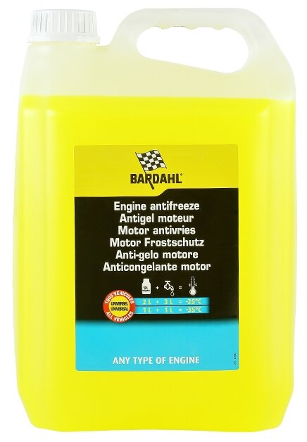 Жидкость охлаждающая Bardahl 7113 Universal Antifreeze, жёлтая, 5л