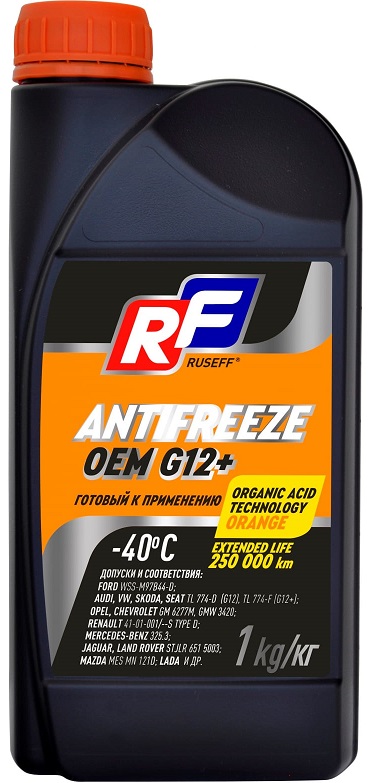 Жидкость охлаждающая Ruseff 17235N OEM G12+, оранжевый, 0.9л