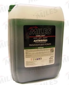 Жидкость охлаждающая Miles AFGR010 Antifreeze, зелёная, 10л