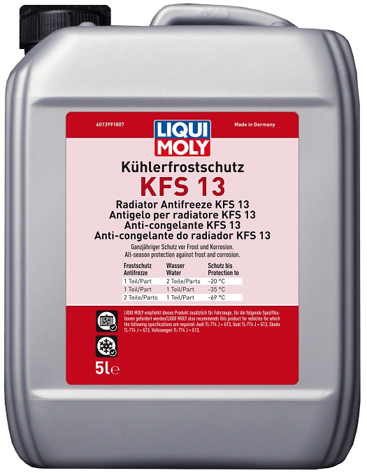 Жидкость охлаждающая Liqui Moly 21140 Kuhlerfrostschutz KFS 13, красная, 5л