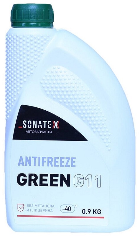 Жидкость охлаждающая Sonatex 102628 Antifreeze G11, зелёная, 0.8л