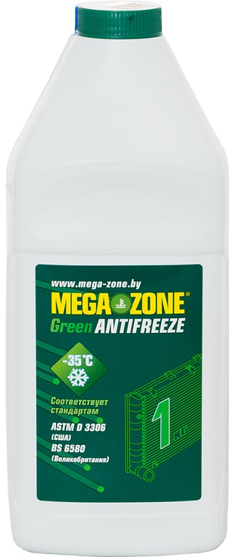 Жидкость охлаждающая MegaZone 9000028, зелёная, 1л