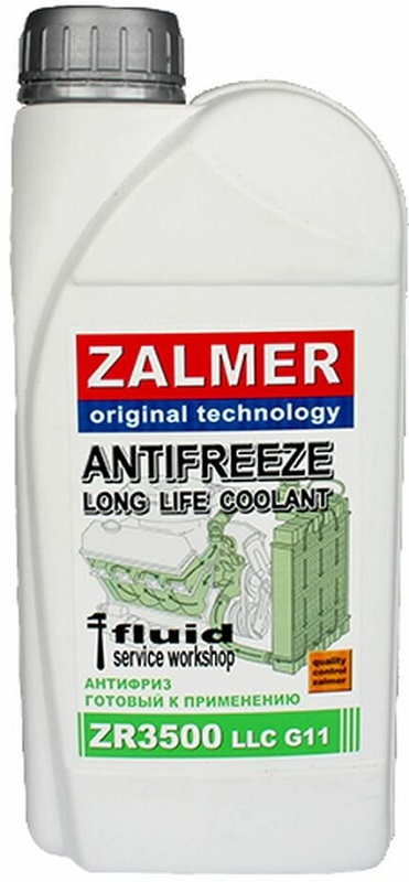 Жидкость охлаждающая ZALMER ZR35G001 Antifreeze LLC ZR3500 G11, зелёная, 0.9л