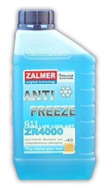 Жидкость охлаждающая ZALMER ZR40L001 Antifreeze LLC ZR 4000 G11, синяя, 0.9л