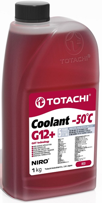 Жидкость охлаждающая Totachi 44801 NIRO COOLANT Red G12+, красная, 0.9л