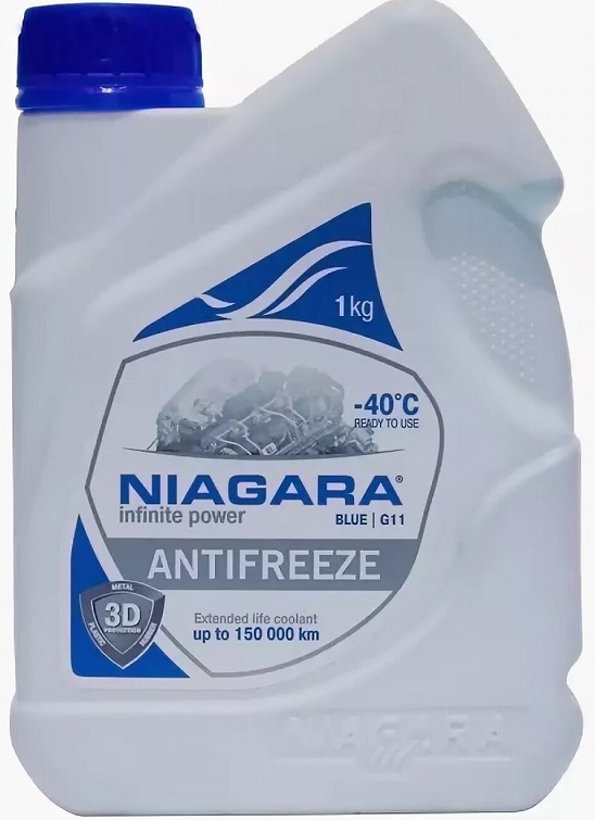 Жидкость охлаждающая Niagara 001 001 003 006 G11, синяя, 0.9л