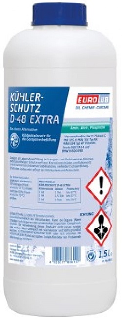 Жидкость охлаждающая Eurolub 836015 Kuhlerschutz D48 Extra, зелёная, 1.5л