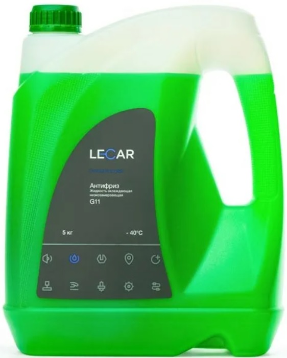 Жидкость охлаждающая Lecar LECAR000021210 G11, зелёная, 4.5л