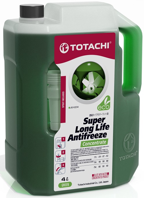 Жидкость охлаждающая Totachi 44305 SUPER LONG LIFE ANTIFREEZE Green, зелёная, 4л