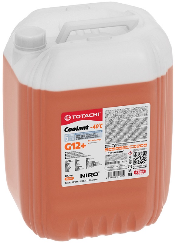 Жидкость охлаждающая Totachi 47320 NIRO COOLANT Orange G12+, оранжевый, 18л