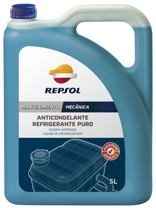 Жидкость охлаждающая Repsol RP700R39 anticongelante puro g-11, сине-зеленый, 5л
