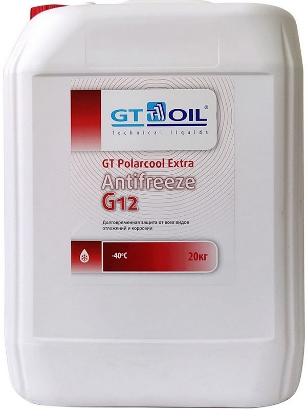 Жидкость охлаждающая Gt oil 4634444008740 GT PolarCool EXTRA, красная, 20л
