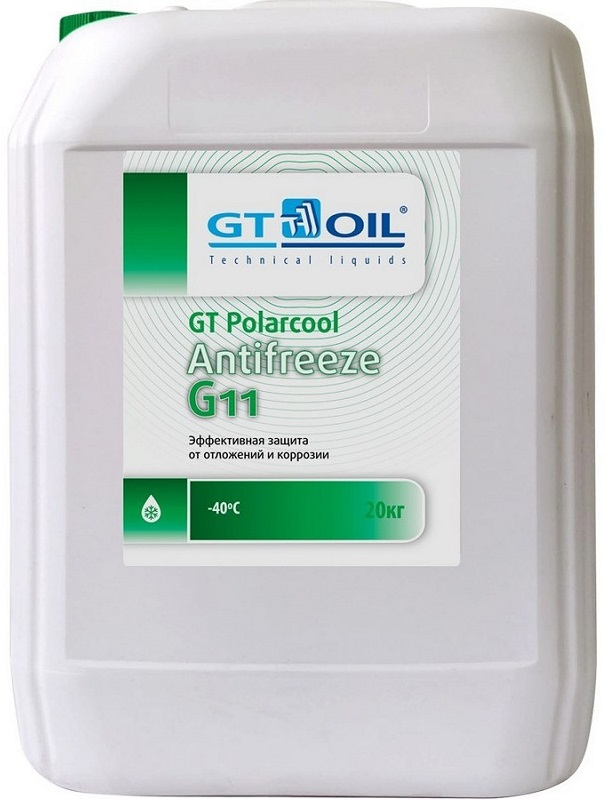 Жидкость охлаждающая Gt oil 4634444008757 GT PolarCool G11, зелёная, 18л