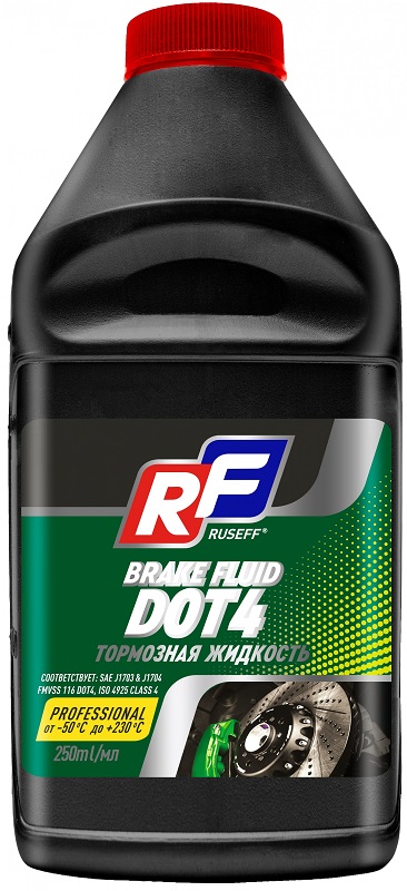 Жидкость тормозная Ruseff 20634N DOT 3/4, BRAKE FLUID, 0.25л