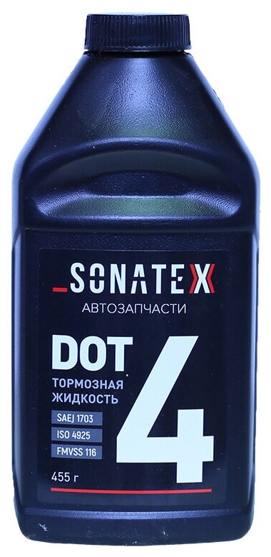 Жидкость тормозная Sonatex 102643 dot 4, BRAKE FLUID, 0.455л