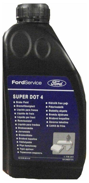 Жидкость тормозная Ford 1 135 517 dot 4, Brake Fluid SUPER, 1л