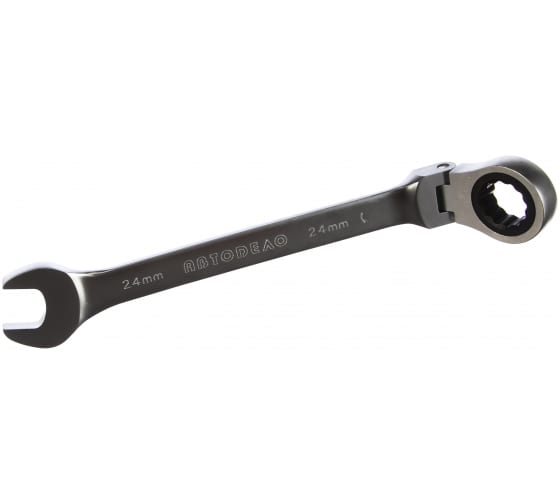 Комбинированный трещоточный шарнирный ключ АвтоDело 30224 (24х24)
