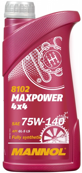 Масло трансмиссионное синтетическое Mannol MN8102-1 MaxPower 4x4 75W-140, 1л