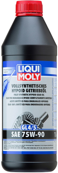 Масло трансмиссионное Liqui Moly 1024 Vollsynthetisches Hypoid-Getriebeoil 75W-90, 1 л 
