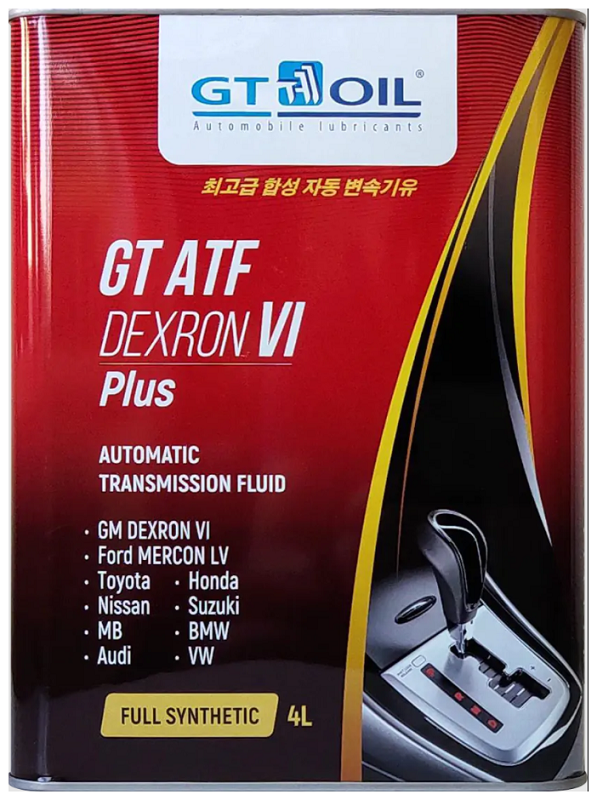 Масло трансмиссионное синтетическое Gt oil 8809059408520 GT ATF Dexron VI Plus, 4л