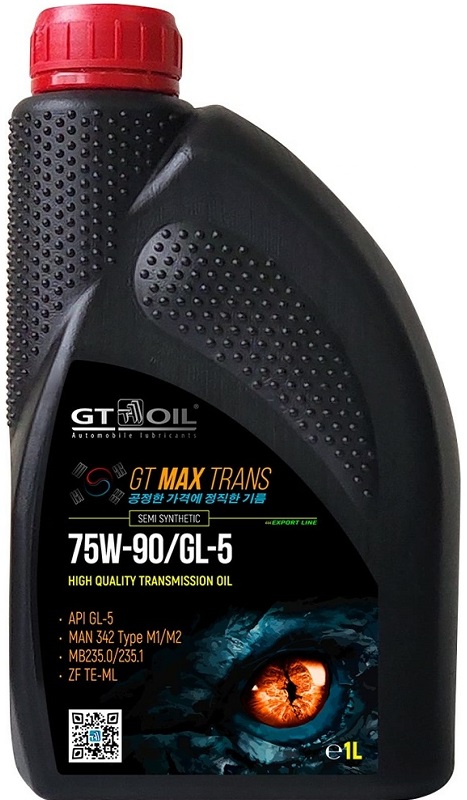 Масло трансмиссионное Gt oil 8809059409084 Max Trans SAE 75W-90 API GL5, 1 л