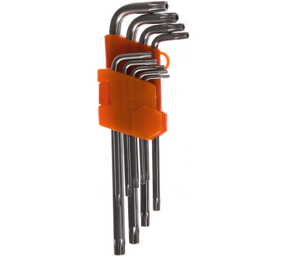 Набор Г-образных ключей TORX с отверстием АвтоDело 39151 (9штук, T10-T50)