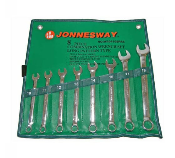 Набор комбинированных ключей Jonnesway W264108PRS (10-19мм)
