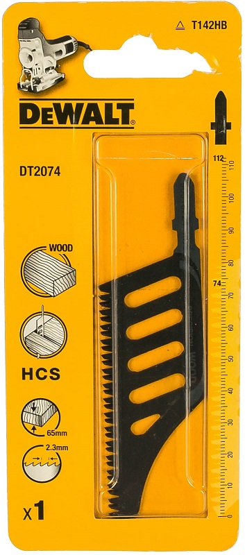 Пилка для лобзика по дереву HCS T142НВ DeWalt DT2074-QZ, 74 мм