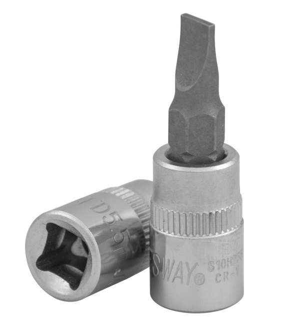 Насадка торцевая с вставкой-битой шлицевой Jonnesway S10H255 (SL5.5, 37 мм, 1/4)