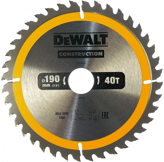 Пильный диск CONSTRUCT DEWALT DT1945-QZ, 190х30 мм
