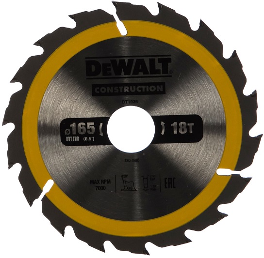 Пильный диск CONSTRUCT DEWALT DT1936-QZ, 165х30 мм