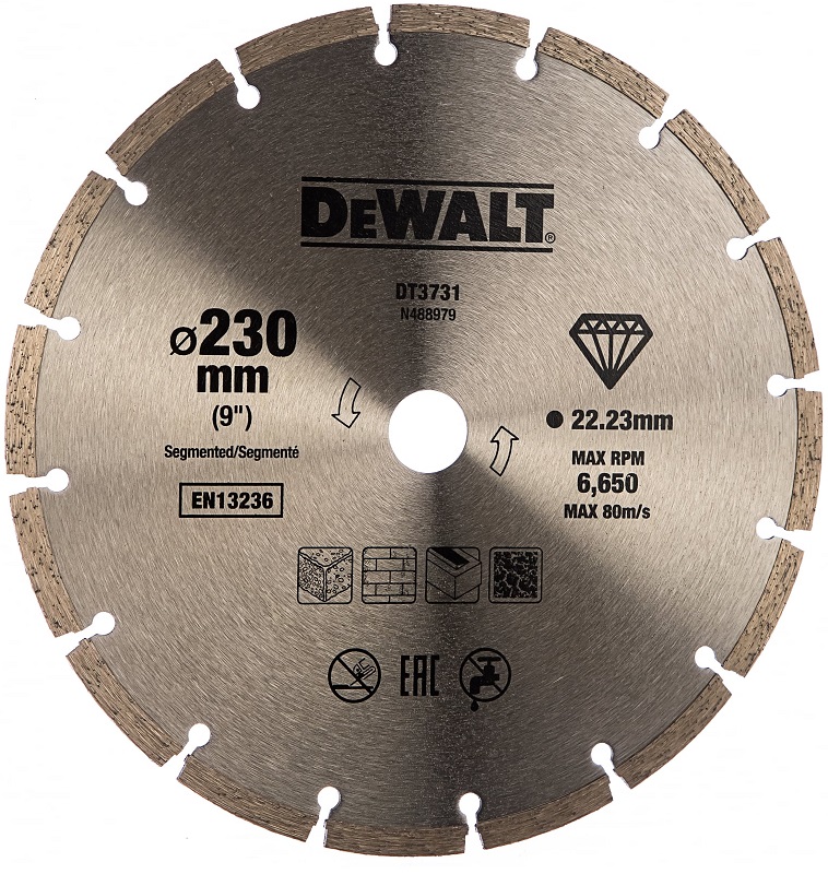 Диск алмазный сегментированный универсальный DEWALT DT3731-QZ, 230х22.2 мм