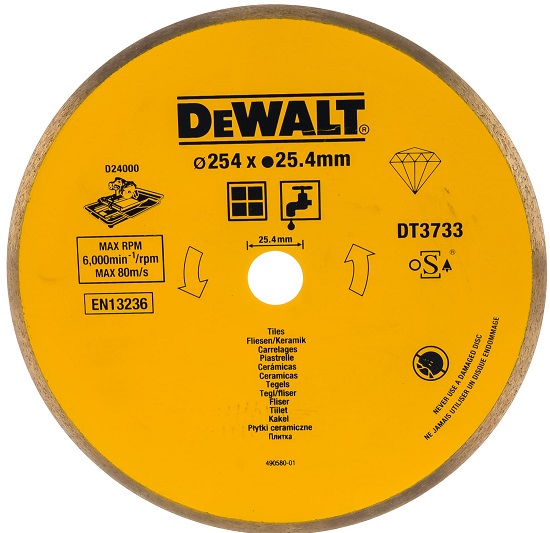 Диск алмазный по плитке DEWALT DT3733-XJ, 254х25.4 мм