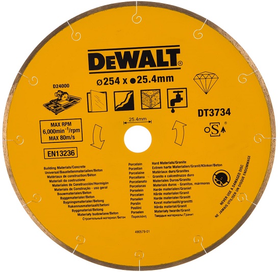 Диск алмазный по камню DEWALT DT3734-XJ, 254х25.4 мм