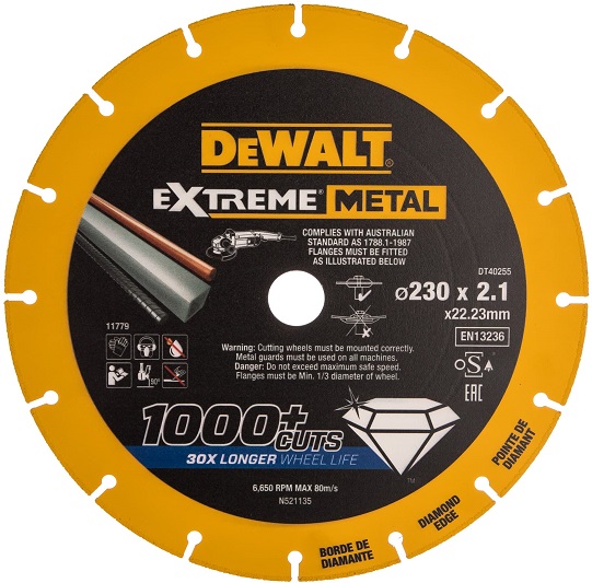 Алмазный диск отрезной по металлу DEWALT DT40255-QZ, 230x22.2 мм