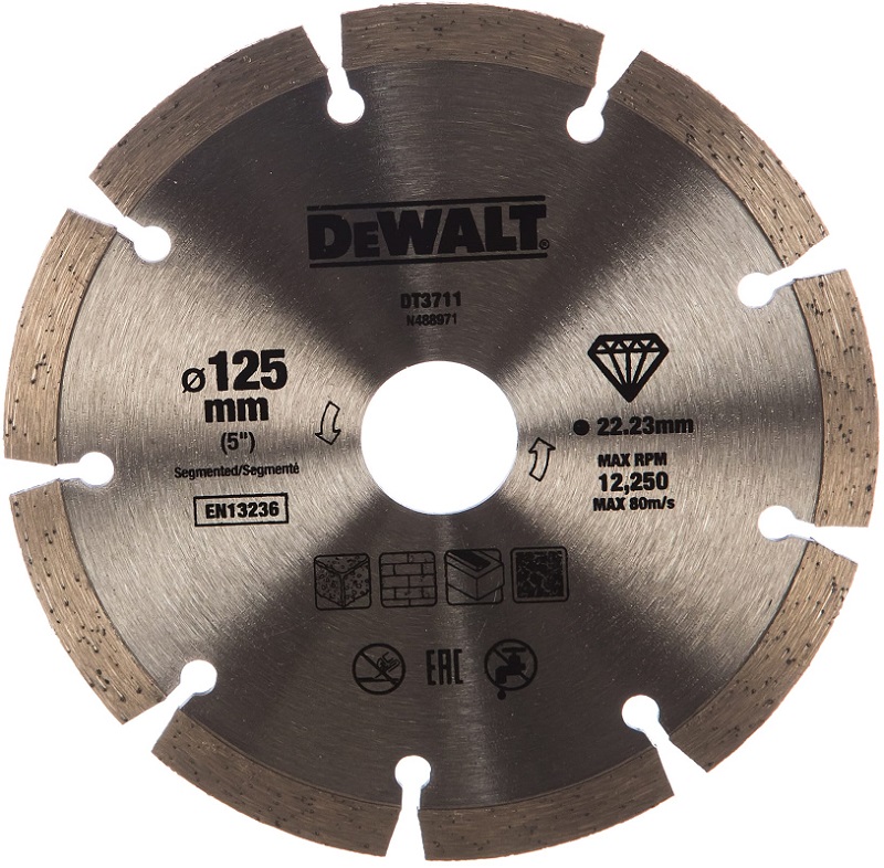 Диск алмазный сегментированный универсальный DEWALT DT3711-QZ, 125х22.2 мм