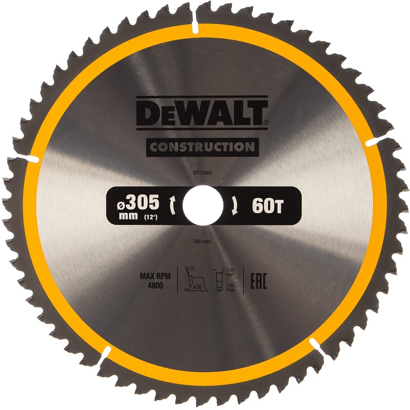 Пильный диск CONSTRUCT DEWALT DT1960-QZ, 305х30 мм