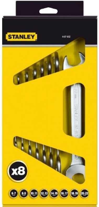 Набор рожковых гаечных ключей Stanley 4-87-052, 6-22 мм, 8 штук